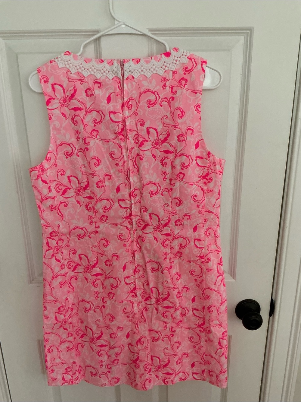 Lilly Pulitzer Ginge Shift Romper Dress Conch Shell Pink Flamingle Garden sz 10 - Picture 5 of 5
